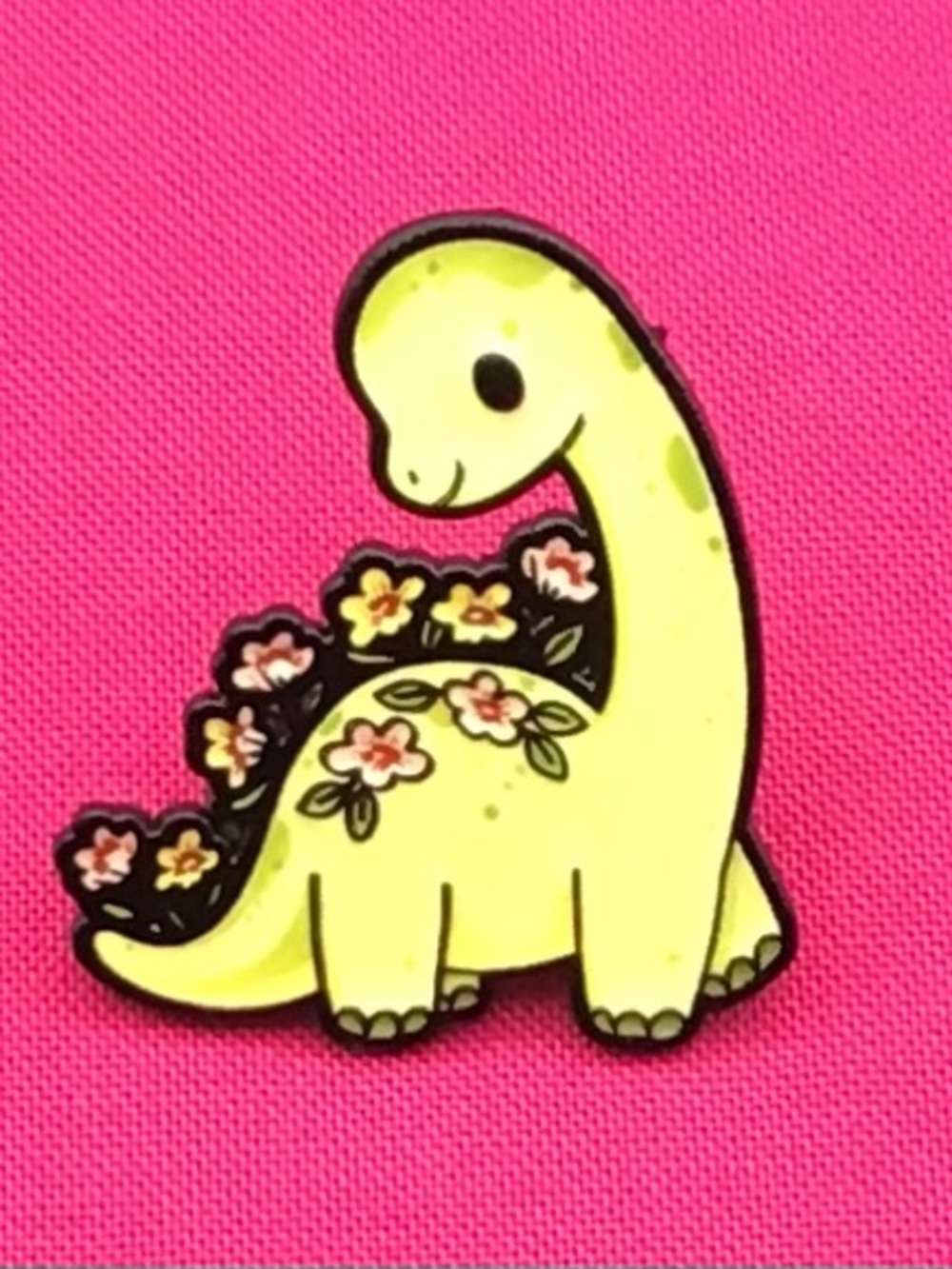 Floral Dino Enamel Pin